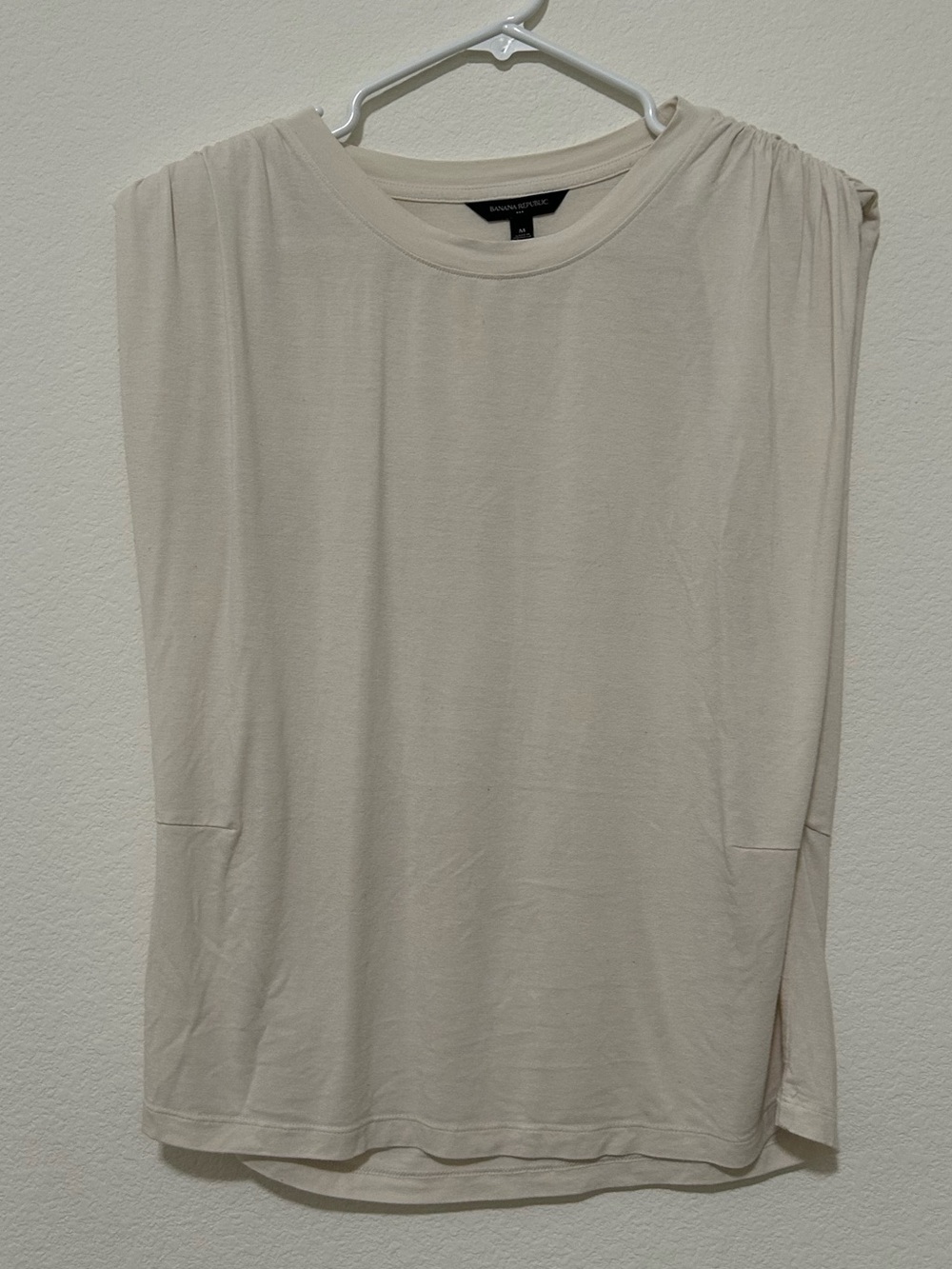 Banana Republic Light Cream Jersey Sleeveless Tank